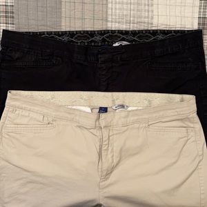 Khaki & Black Capri Pants
